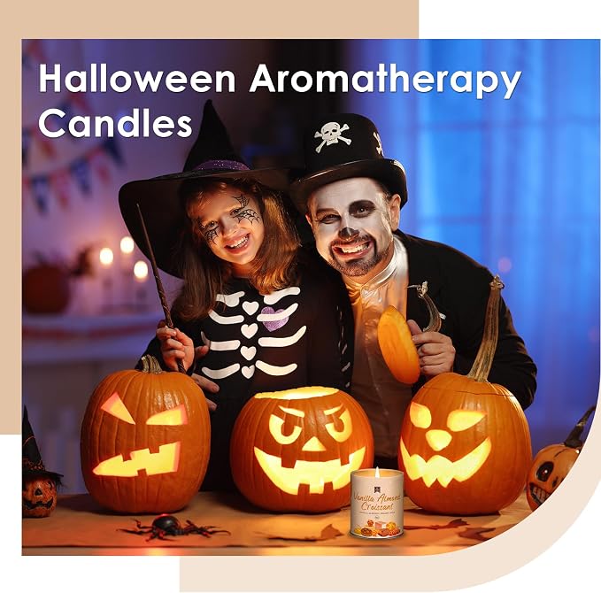 6Pack/54oz Non-Toxic Scented Candle Set, Fall Winter Candles, Decorative Holiday Candles for Women Men, 9oz Apple/Cinnamon/Pumpkin/Vinilla/Cocoa/Maple Soy Christmas Scented Candle for Holiday Gifts