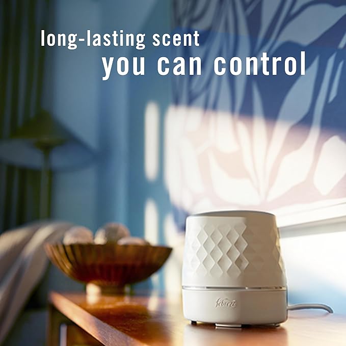 Febreze Plug Scent Booster in White, Continuous Scent Device Oil Diffuser, Compatible with Febreze Air Freshener Plug in Refills - Refills not Included