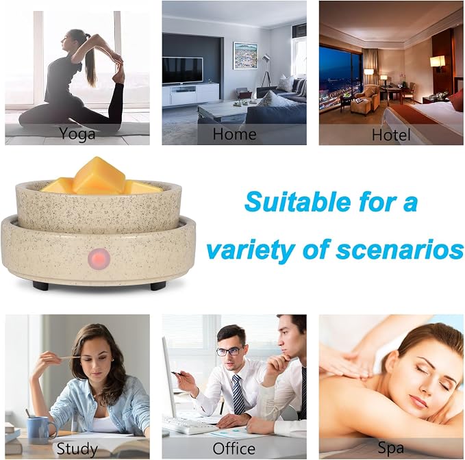nawaza Ceramic Wax Melt Warmer Fragrance, 3 in1 Electric Candle Wax Warmer，Scented Wax Melt Wax Cubes Melter Fragrance Warmer for Home,Office,Gift (Beige)