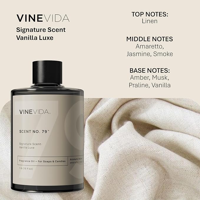 VINEVIDA [16oz] Vanilla Luxe Fragrance Oil for Candle Making - Made in USA Candle Scents for Candle Making - Natural Candle Fragrance Oil - Scents for Soap Making