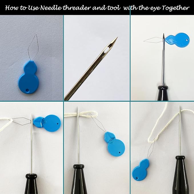 11 PCS Candle Punch Wicking Needle tools with Hook & Eye Mold Hole Punch Candlewick Inserting Tool Tweezer for Silicone Molds Large-Eye Candle Wicking Needle Threader for Candlewick of All Thicknesses