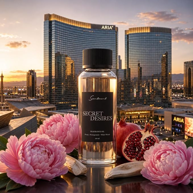 Scentiment Secret Desires Diffuser Oil - Premium Hotel Scent with Notes of Peony, Pomegranate & White Woods Home Scent, Hotel Fragrance Oil Diffuser Refill - 4.06 fl oz (120 mL)
