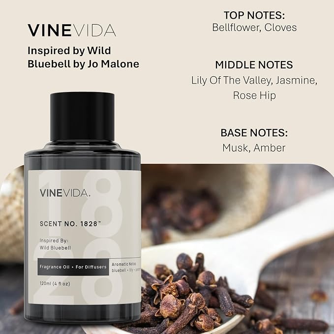 VINEVIDA [4 Oz] Inspired by: Wild Bluebell; Diffuser Oil Refill | Premium Scent Diffuser Oil for Home | Non-Toxic Fragrance