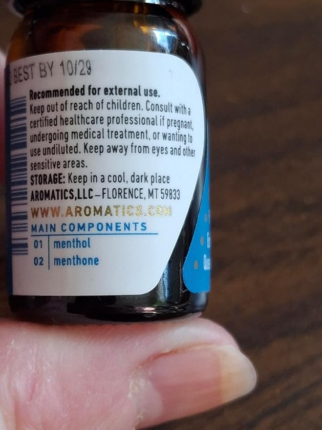 Aromatics International Premium Organic Peppermint Essential Oil 18ml | 100% Pure Essential Oil for Diffusion, Aromatherapy & Wellness Use