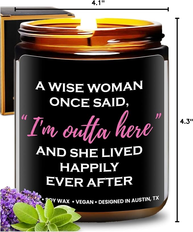 Funny Divorce Candle, Cool Retirement and Divorce Gifts for Women, Best Gift for Women, Unique Farewell Presents for Colleagues Coworker Teacher, Happy Retirement Ideas for Her