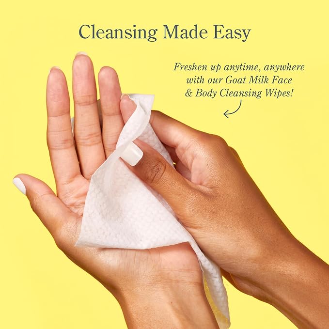Beekman 1802 Face Wipes – Makeup Remover Wipes for Face, Facial Cleansing Wipes that Remove Makeup & Dirt, Travel Essentials, Face Wipes with Goat Milk & Aloe, Vanilla Absolute 30 Count