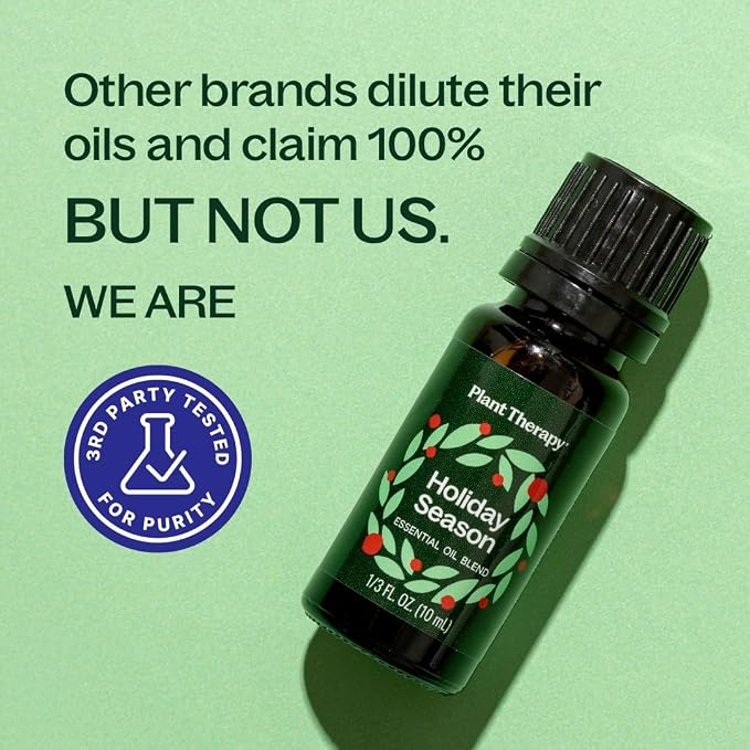 Plant Therapy Holiday Season Essential Oil Blend, 10 mL (1/3 oz), 100% Pure, Undiluted, Great for Use in Essential Oil Diffusers and Natural DIY Crafts