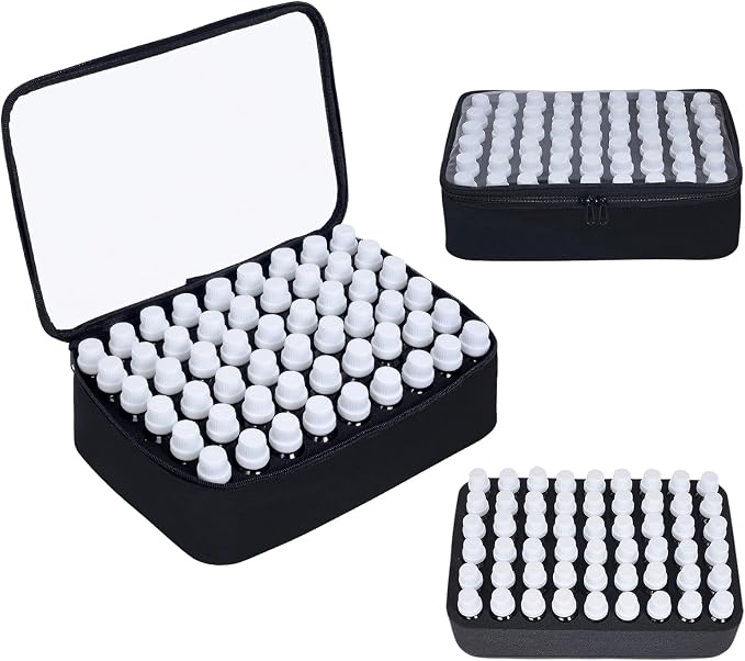 Essential Oils Carrying Case Holds 54 Bottles with Detachable Pad,Black