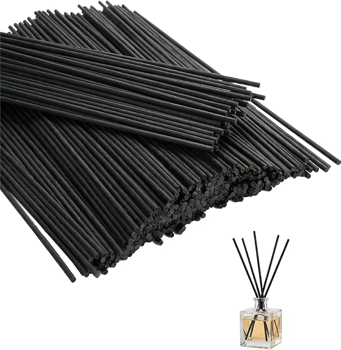 250 Pcs Reed Diffuser Sticks, 10 Inch Black Fibre Diffuser Reeds (3mm), Essential Oil Diffuser Refill Sticks for Home Office Spa & Fragrance