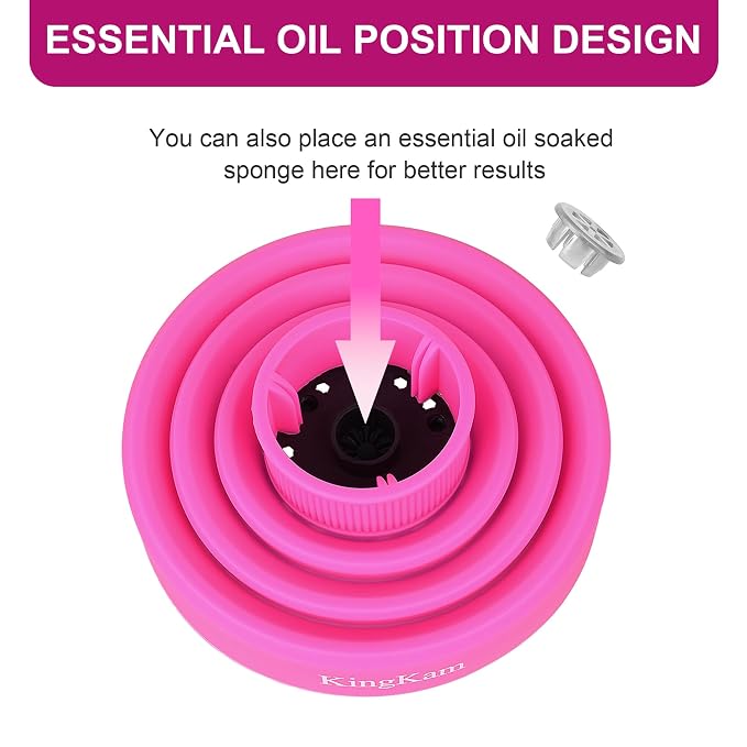 Collapsible Silicone Hair Dryer Diffuser - Travel and Easy Storage - Fit Most Hair Dryers with Nozzle Diameter D-1.575Inch to 1.968 Inch (4-5cm) - Pink