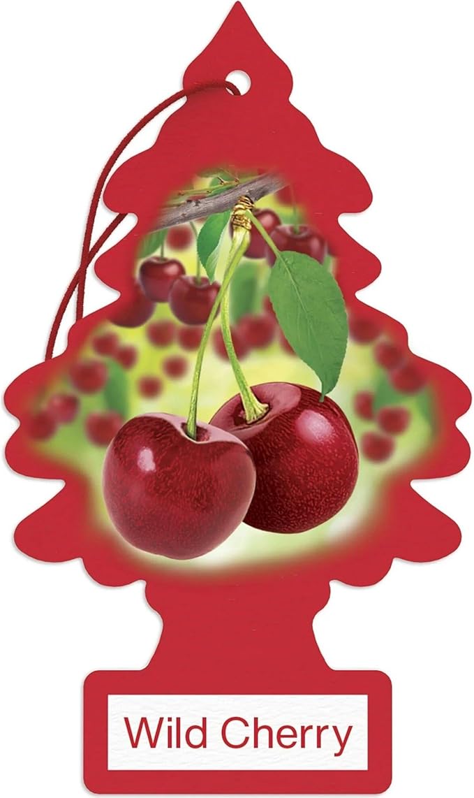 LITTLE TREES Car Air Freshener | Hanging Paper Tree for Home or Car | Wild Cherry | Pack of 6