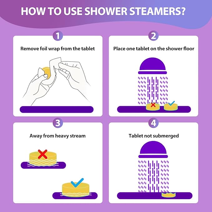 Lavender Shower Steamers Aromatherapy with Essential Oil - 12 Pack Birthday Gifts for Women Mom, Mothers Day Gifts for Mom Wife Grandma from Daughter, Home Spa Relaxation Self Care