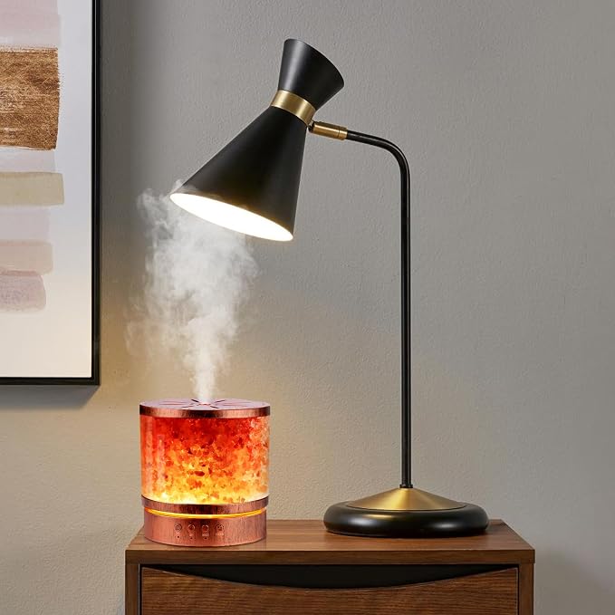 Essential Oil Diffuser Himalayan Salt Lamp Combo 400ml Ultrasonic Cool Mist with 7 Color Changing LED Perfect for Large Rooms Aromatherapy Diffuser Ideal Gift for Moms, Women, and Birthdays