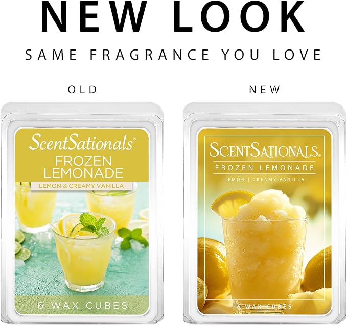 ScentSationals Frozen Lemonade Scented Wax Melts - Lemon & Creamy Vanilla Scent, 10oz (24 Cubes)