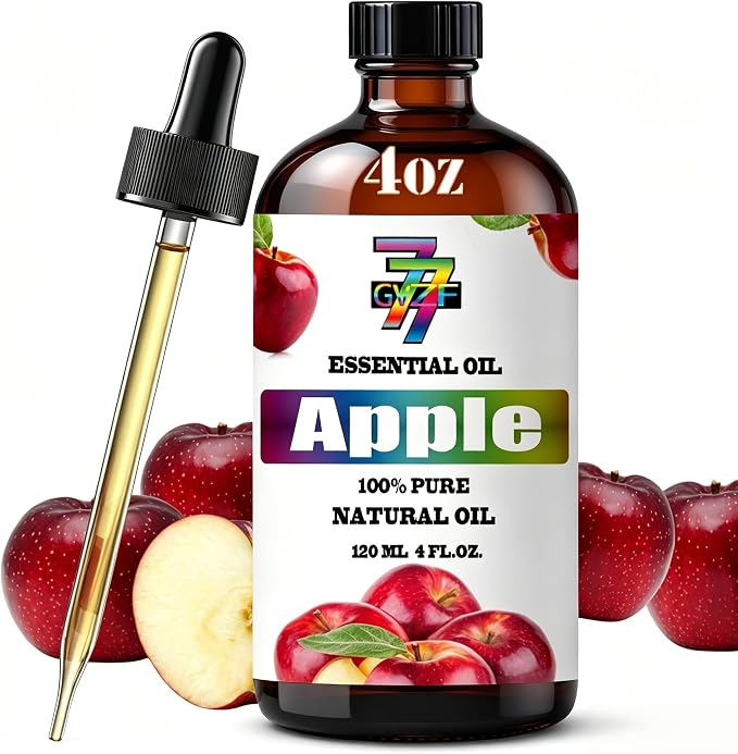 Fresh Apple Essential Oil – Crisp Fresh Apple Oil for Diffuser, Humidifier, DIY Candles, Soap, Kitchen, Home, Gift – 4 fl oz (120 ml) – GV77ZF