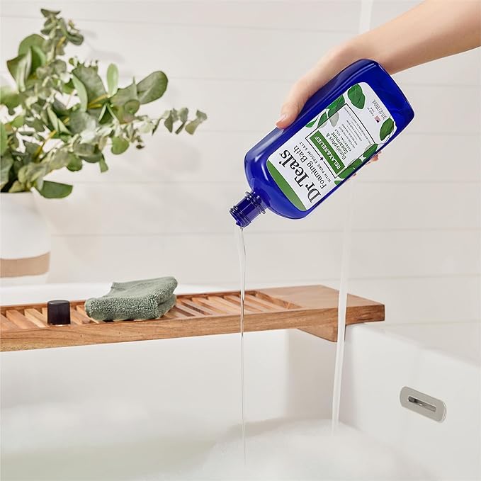 Dr Teal's Foaming Bath with Pure Epsom Salt,Relax & Relief with Eucalyptus & Spearmint,34 fl oz,2 Count (Pack of 6)