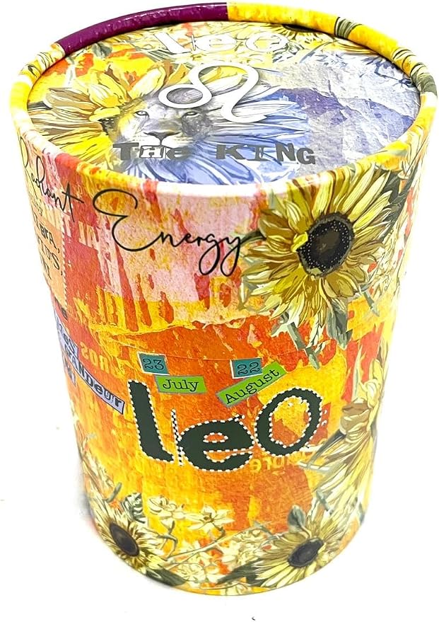 Leo Zodiac Candle – Jasmine Scented Soy Candle – Astrology Gift for Women – 80 Hour Burn – Reusable Ceramic Jar