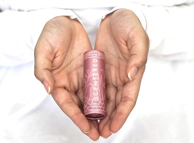 Scentered Aromatherapy Love Balm Christmas Stocking Gift for Emotional Wellbeing - Essential Oils Roll On with Rose & Ylang Ylang - Self-Care Stocking Stuffers for Women