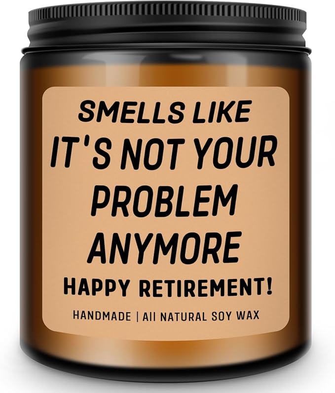 Homsolver Retirement Gift for Woman, Men, 2026 Funny Retirement Gifts for Women, Men, Friends, Work Bestie, Teachers, Coworkers, Happy Funny Retired Candle Gifts