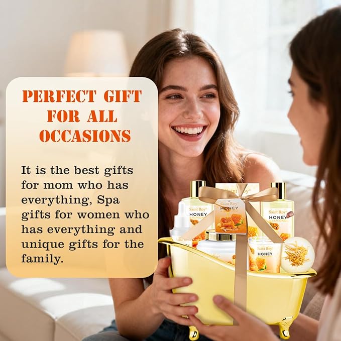 Shower kit gift Birthday Spa Gifts for Women, Honey Almond Bath Gift Set for Women, Spa Gift Basket for Women & Men, Home Spa Gift Set, Self-Care Spa, Bath Gifts Christmas, Mother Day, Anniversary