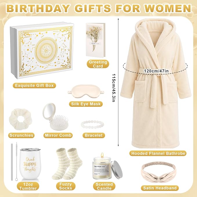 11 Pcs Birthday Gift for Women Mother Gifts Set Spa Gift Baskets for Women Get Well Care Package for Mom Her Wife Friend