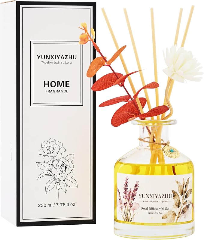 Reed Diffuser, Gardenia,7.78 fl oz, Oil-Based Home Diffuser with Long-Lasting Luxury Fragrance, Elegant Decorative Glass Bottle & Aroma Sticks,Perfect for Living Rooms, Bedrooms,Bathrooms