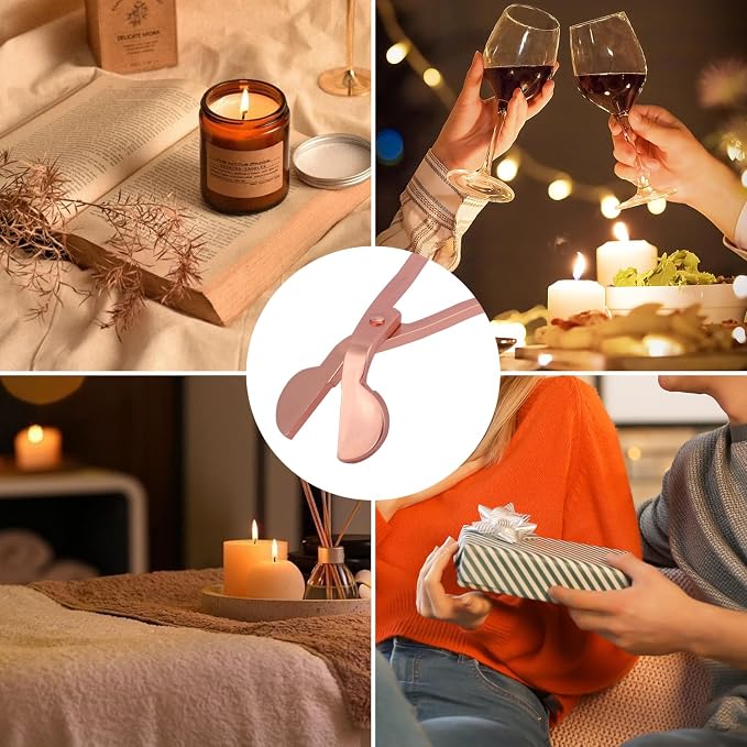 6 PCS 7 Inch Rose Gold Candle Wick Trimmer, Stainless Steel Wick Cutter for Candles, Cut Spent Wicks, Allow Cleaner Burn and Prevent Soot Buildup, Wick Clipper Scissor Candle Tool