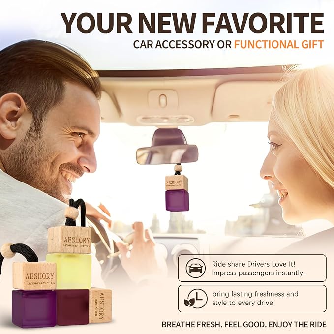 Aeshory Car Air Freshener Hanging - 3-Pack,Citrus Collection Car fresheners long lasting, Car Air Freshener for Women and Men, Premium Car Aromatherapy Essential Oil Diffuser Gift Set