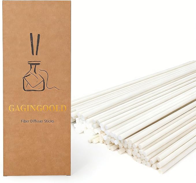100 PCS Reed Diffuser Sticks, 11 Inch Fibre Diffuser Replacement Stick for Essential Oil Diffuser Refill, 4 mm Thick Aroma Diffuser Sticks for Home Office Bathroom Bedroom, White