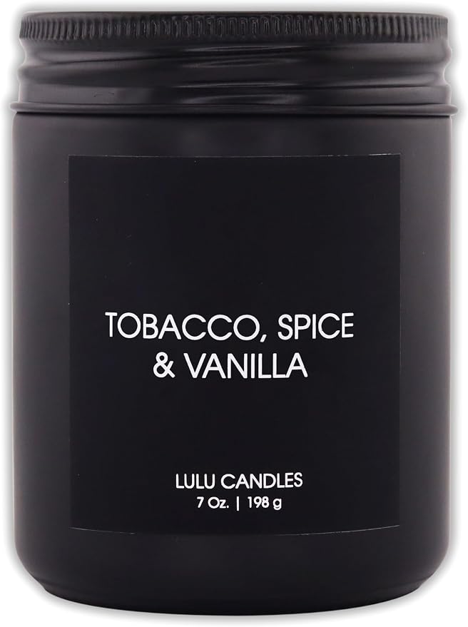 Lulu Candles | 4 Pack Scented Candles Gift Set | Gift Set for Home, Men, and Women | Jasmine, Oud & Sandalwood, Blood Orange & Grapefruit, Tobacco, Spice & Vanilla, and Palo Santo (4PCS - 7 Oz/Each)