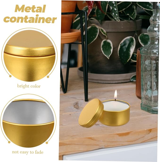 DIYEAH 24 Pcs Round Aluminum Candle Tins Bulk for DIY Candle Making Portable Metal Jars for Solid Aromatherapy Gift Containers for Crafts Candies and Small Storage