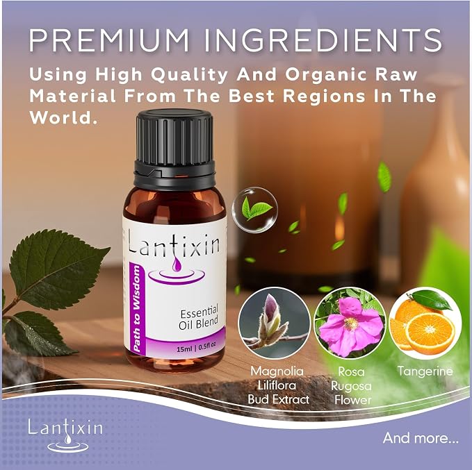 Lantixin Premium Essential Oil Blend 0.5 fl oz (15ml) Rose Magnolia Citrus Clove Luxury Premium Essential Oil Suitable for Aromatherapy diffusers Thieves Oil Essential Oil