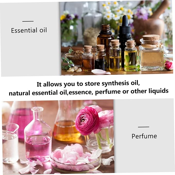 DOITOOL 12pcs Roll Glass Roller Bottle Perfume Essential Oil Tube Vial Roller Ball Bottle Pack Toiletries