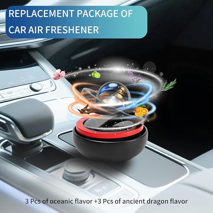 Kwak's 6 Packs Air Freshener Refill Tablets ，Individual Package Long Lasting Fresheners for Cars （2 Scents included Gulong Fragrance & Ocean）