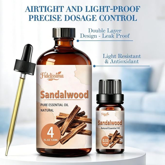 Fidelissima Natural Essential Oil Set,5 Scents Gift Kit–Blueberry,Cinnamon,Sandalwood,Cherry Blossomm,Lotus,Fragrance Oil for Diffuser,Candle Soap Making,Personal Care with Glass Dropper