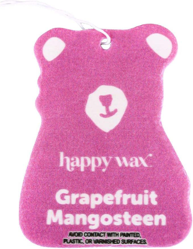 Happy Wax Hanging Car Cub Air Fresheners Infused with Natural Essential Oils, 4 Ct. (Grapefruit Mangosteen)