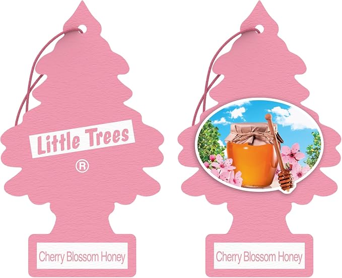 LITTLE TREES Car Air Freshener | Hanging Paper Tree for Home or Car | Cherry Blossom Honey | 6 Pack