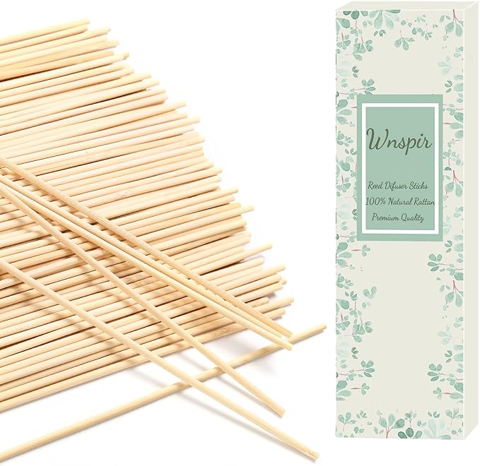 4mm Reed Diffuser Sticks,10 Inch Natural Rattan Wood Sticks,Diffuser Refills,Essential Oil Aroma Diffuser Replacements Sticks for Home,Office (Natural Color 4mm 10inch 80PCS)