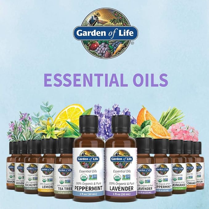 Garden of Life Lavender Essential Oil – 100% Pure Essential Oil for Diffuser, Aromatherapy, Meditation, Relaxing and Soothing, USDA Organic, Non-GMO, 0.5 fl oz