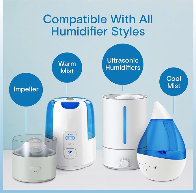 Humidifier Cleaner Drops — Easy Breeze Water Treatment for All Humidifiers, Reduces Calcium Buildup & Sludge, 100-Day Supply Humidifier Drops, Freshens & Deodorizes, Natural Formula, Made in USA