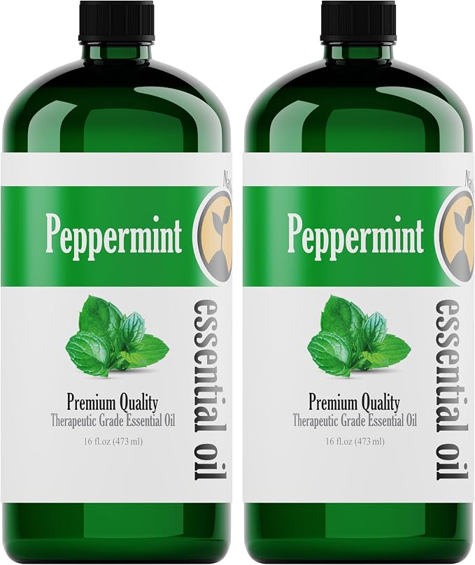 Natures-Star Peppermint Essential Oil 2-Pack (16oz Each, 32oz Total) – Therapeutic Grade – Candle Making – Peppermint Oil Bulk