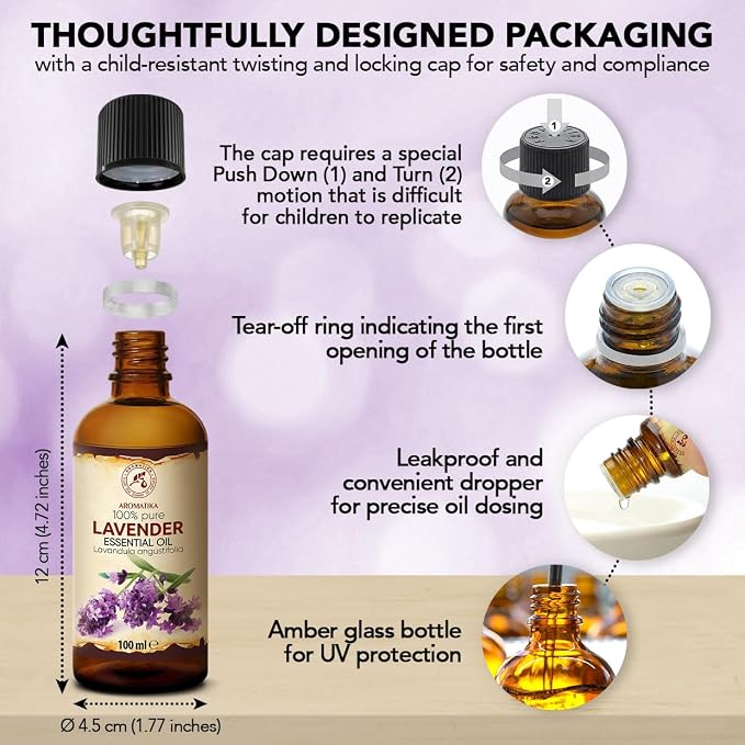 Lavender Essential Oils 6.8 Fl Oz for Diffusers - Aromatherapy - Pure Lavender Oil - Fragrance Oil for Sleep - Skin Care - Body - Hair