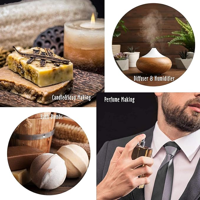Fragrance Oil, MitFlor Men's Club Fragrance Gift Set, Premium Essential Oils for Home Diffusers, Soap Candle Making Scents, Scented Oils Gift Set for Men, 10ml x 6
