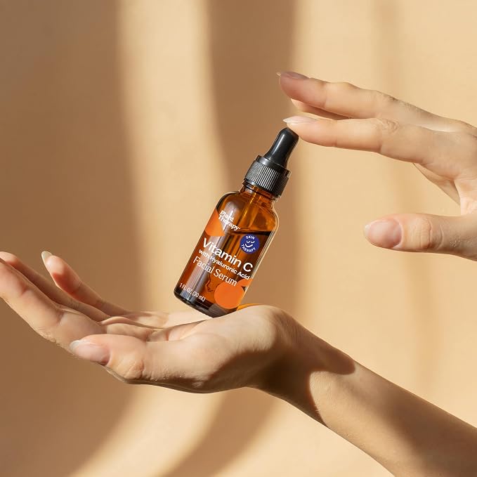 Plant Therapy Vitamin C Face Serum & Hyaluronic Acid, Anti-Aging Serum with Ferulic Acid, Vitamin E, Serum for Fine Lines & Wrinkles, 1 oz