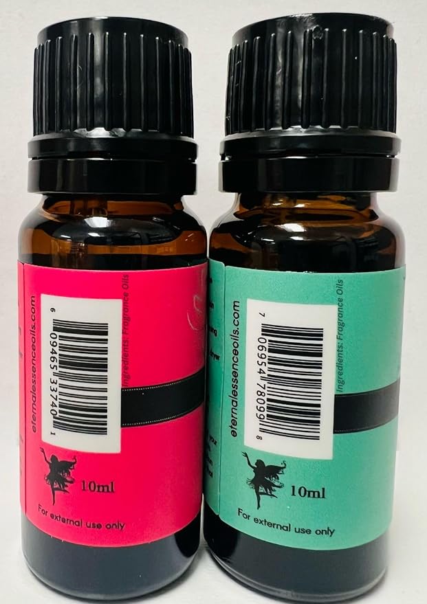 Eternal Essence Oils 2 Pack 10ml Premium Fragrance Oil - Chocolate Mint & Peppermint - for Candle, Soap Making, Aromatherapy, Diffusers, Home Care, & Humidifiers