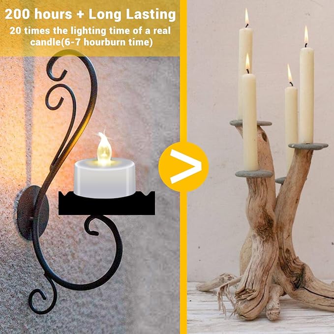 200 Pack LED Tea Lights Bulk, 200+ Hours Long Lasting Battery Operated Flameless Candles for Wedding Centerpieces, Proposal Decorations, Valentine's Day & Event Decor (Warm White)