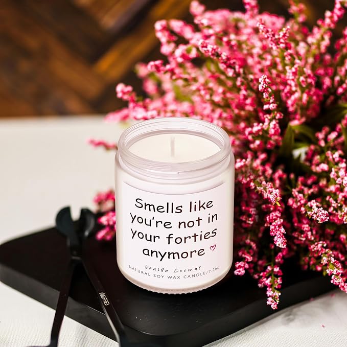 Lihome 50th Birthday Gifts for Her Him– Funny Birthday Candle & Decorations, Best Friend Gift Idea – Natural Soy Wax Vanilla Coconut Scented Candle (7oz)