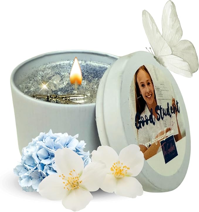 Good Student Candle for Focus, Wisdom, Clarity, Success, Studying, Motivation, Learning, Exam Support, Concentration, Discipline, Prayer, Manifestation, Non Toxic Coconut Wax Spiritual Ritual Candle