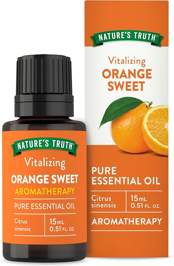 Nature's Truth Orange Sweet Essential Oil | 15 mL | for Diffuser and Aromatherapy | Pure Plant Based, Non-GMO & Gluten Free