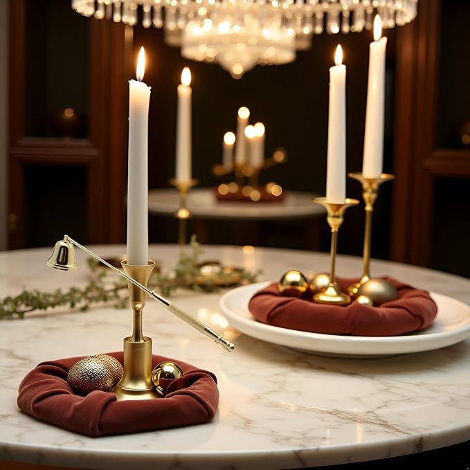 Gold Metal Candle Snuffer Wick Snuffer with Long Handle Candlesnuffers Candle Sleeves Candlesnuffer Accessories